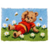 L122 Latch Hook Kit Karpet Rajut Teddy Bear 38x50 cm