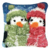 L140 Print 45x45 cm Latch Hook Kit Sarung Bantal Rajut Penguin