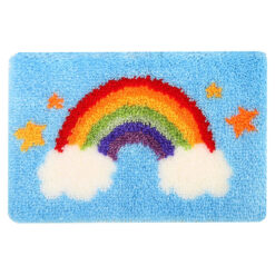L215 Print 52x38cm Latch Hook Kit Karpet Rajut Cloud Rainbow