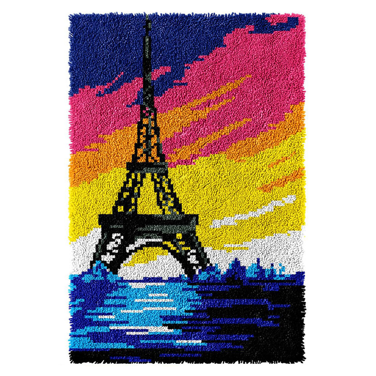 L223 Print 52x38cm Latch Hook Kit Karpet Rajut Eiffel