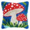 L225 Print 43x43cm Latch Hook Kit Sarung Bantal Rajut Jamur