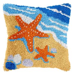 L227 Print 43x43cm Latch Hook Kit Sarung Bantal Rajut Bintang Laut