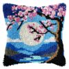 L237 Print 43x43cm Latch Hook Kit Sarung Bantal Rajut Sakura