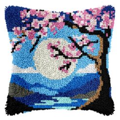 L237 Print 43x43cm Latch Hook Kit Sarung Bantal Rajut Sakura