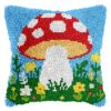 L239 Print 43x43cm Latch Hook Kit Sarung Bantal Rajut Jamur