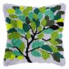 L241 Print 43x43cm Latch Hook Kit Sarung Bantal Rajut Leaves