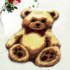 L71 Latch Hook Kit Karpet Rajut Teddy Bear Coklat 50x40 cm