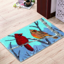 L82 Latch Hook Kit Karpet Rajut Dua Burung 60x40 cm
