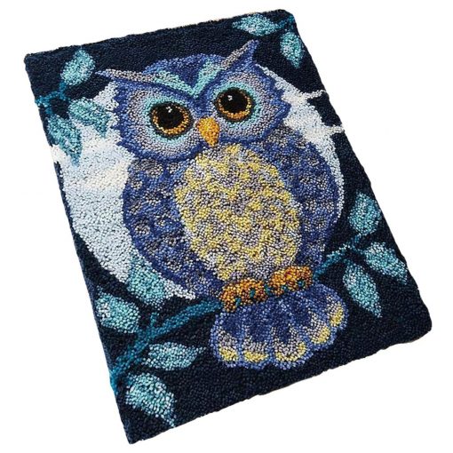 L146 Print 50×38 cm Latch Hook Kit Karpet Rajut Owl 1