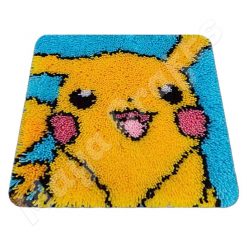 L168 Print 45x45 cm Latch Hook Kit Karpet Rajut Pikachu