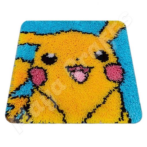 L168 Print 45×45 cm Latch Hook Kit Karpet Rajut Pikachu 1